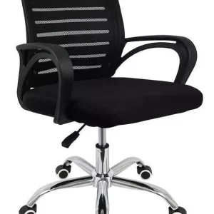 Cadeira de escritório Zebrada preta com estofado de mesh - Image 3