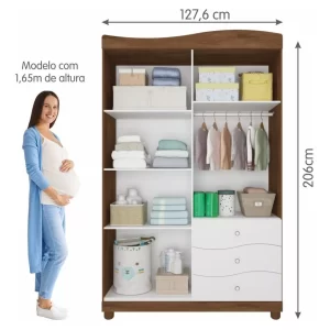 Guarda Roupa De Bebê 4 Portas E 3 Gavetas Soninho - Image 5
