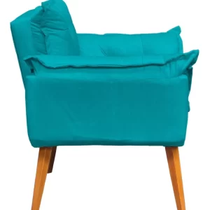 Poltrona Decorativa Amamentação Cadeira Reforçada - Azul-turquesa - Image 4