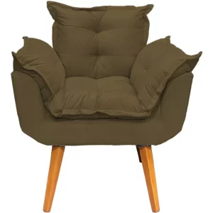 Poltrona Decorativa Amamentação Cadeira Reforçada - Marrom - Image 3