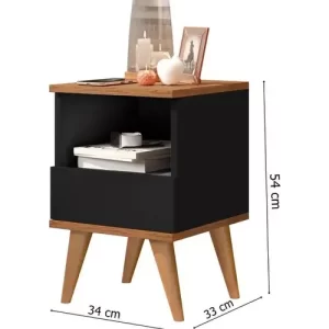 Mesa De Cabeceira Retrô Preto - Image 3