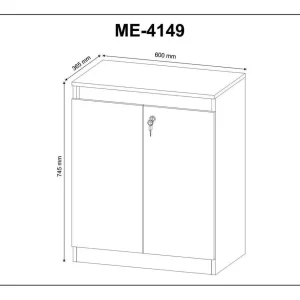 Balcão Para Escritório Com Chave 2 Portas - Amêndoa - Image 3
