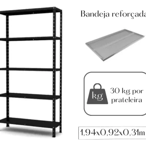 Armário Aço Com 5 Bandejas Alta Durabilidade Versátil L 92cm - Image 4