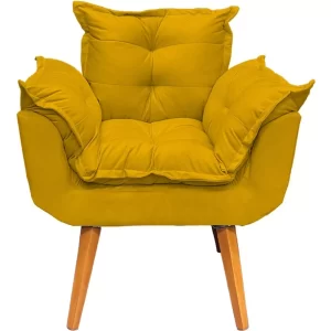 Poltrona Decorativa Amamentação Cadeira Reforçada - Mostarda - Image 3