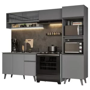 Armário De Cozinha Completa Cinza - Image 2