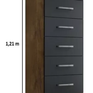 Comoda Helena 6 Gav - Castanho/onix - Image 4