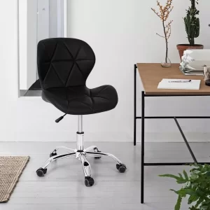 Cadeira de escritório Império Slim ergonômica preta com estofado de couro sintético - Image 2