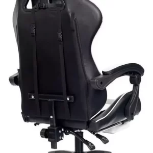 Cadeira Gamer Pctop Racer 1006 gamer ergonômica preta e branco com estofado de couro sintético - Image 3