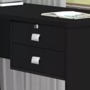 Mesa Escritório Escrivaninha Pc Em L Acabamento Nos 4 Lados Preto - Image 2