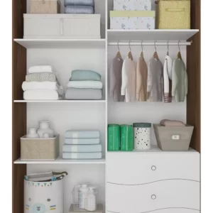 Guarda Roupa De Bebê 4 Portas E 3 Gavetas Soninho - Image 4
