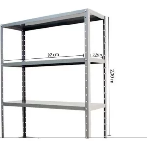 Estante / Armario De Aço 30cm 5 Bandejas Cinza Suporta 120kg - Image 3