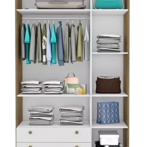 Guarda Roupa De Bebê 3 Portas 2 Gavetas - Cedro/Branco - Image 2
