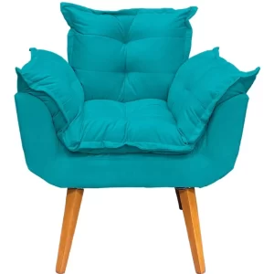 Poltrona Decorativa Amamentação Cadeira Reforçada - Azul-turquesa - Image 3