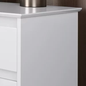 Mesa De Cabeceira Mini Cômoda 3 Gavetas - Branco - Image 4