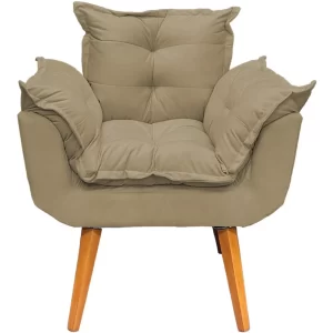 Poltrona Decorativa Amamentação Cadeira Reforçada - Nude - Image 3