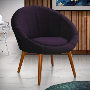 Poltrona Moderna Confortável Sofisticada Luxo - Roxa - Image 2