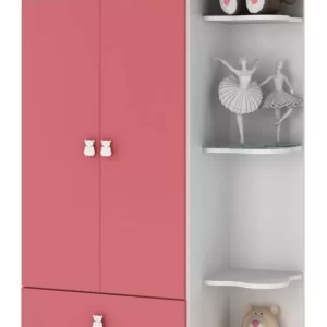 Guarda Roupa De Bebê 2 Portas 2 Gavetas - Rosa - Image 2