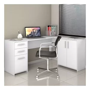 Escrivaninha Mesa office NT 2005 MDP de 1230mm x 740mm x 450mm x 1570mm branco-new