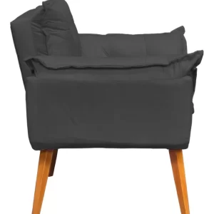 Poltrona Decorativa Amamentação Cadeira Reforçada - Preto - Image 4