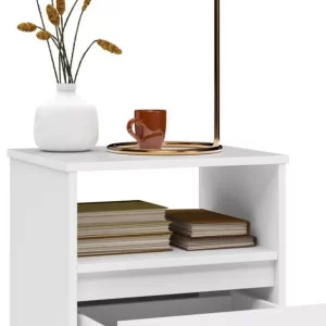 Mesa De Cabeceira Mudo Box Retro Branco - Image 3