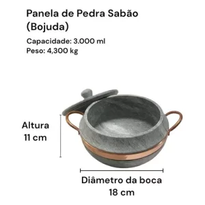 Jogo De 2 Panelas De Pedra Sabão Tampa De Vidro - DIRETO DA FÁBRICA - Image 4