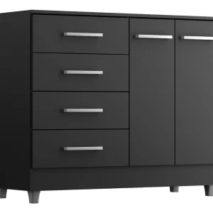 Comoda Gisele 4 Gavs 2 Portas - Onix - Image 2