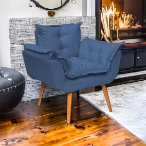 Poltrona Decorativa Amamentação Cadeira Reforçada - Azul-marinho - Image 2