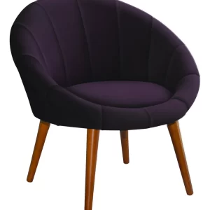 Poltrona Moderna Confortável Sofisticada Luxo - Roxa - Image 1