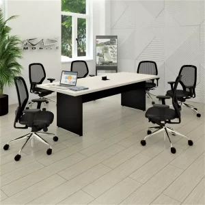 Mesa Para Reunião Tampo 30mm - 2.00x1.00 - Nórdico/Preto