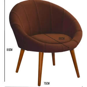 Poltrona Moderna Confortável Sofisticada Luxo - Terracota - Image 3