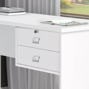 Mesa Escritório Escrivaninha Pc Em L Acabamento Nos 4 Lados Branco - Image 2