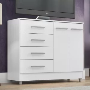 Comoda Gisele 4 Gavs 2 Portas - Branco - Image 2