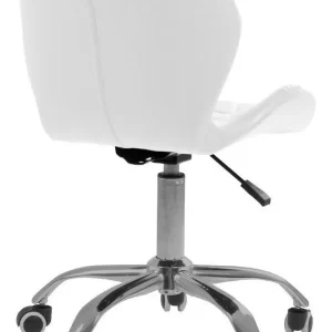 Cadeira de escritório Império Slim ergonômica branca com estofado de couro sintético - Image 5