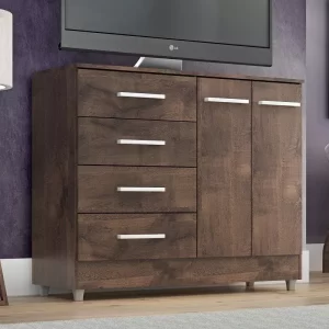Comoda Gisele 4 Gavs 2 Portas - Chocolate - Image 1