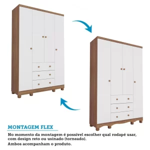Guarda Roupa De Bebê 4 Portas 3 Gavetas Júnior - Image 6