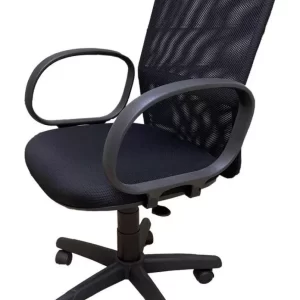 Cadeira de Escritório giratória executiva ergonômica preta com estofado de poliéster - Image 2