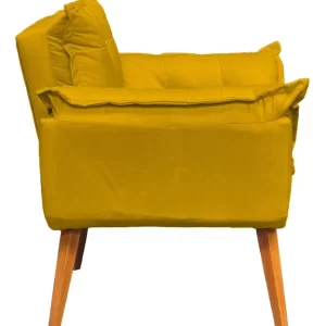 Poltrona Decorativa Amamentação Cadeira Reforçada - Mostarda - Image 4