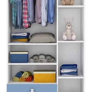 Guarda Roupa De Bebê 3 Portas 2 Gavetas-Azul - Image 2