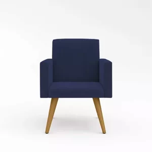Poltrona Decorativa Cadeira Escritório Recepção Azul Marinho - Image 4