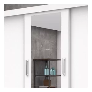 Guarda-roupa Casal Anjos de mdp com 3 portas corrediças - Branco - Image 2