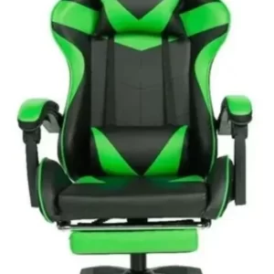 Cadeira Gamer Pctop Racer 1006 gamer ergonômica preta e verde com estofado de couro sintético - Image 2