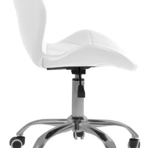 Cadeira de escritório Império Slim ergonômica branca com estofado de couro sintético - Image 4
