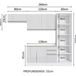 Armário Cozinha Completa 100% Mdf Acordes - Image 7