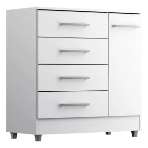 Comoda Laura 4 Gavs 1 Porta - Branco - Image 3