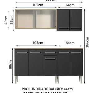Cozinha Completa Box Balcão E Armário Vidro - Image 4