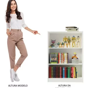 Estante Livreiro Com 3 Nichos - Branco - Image 6