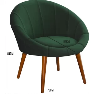 Poltrona Moderna Confortável Sofisticada Luxo - Verde - Image 2