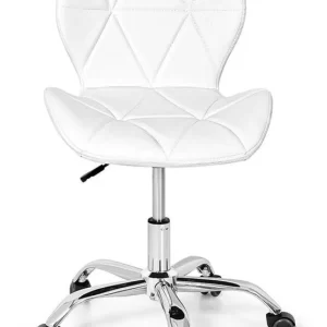 Cadeira de escritório Império Slim ergonômica branca com estofado de couro sintético - Image 3