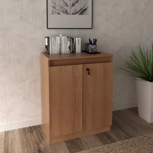 Balcão Para Escritório Com Chave 2 Portas - Amêndoa