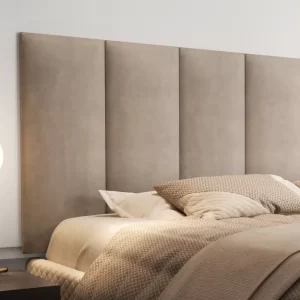 Painel Cabeceira Cama Casal Box Estofada - Bege Suede - Image 2